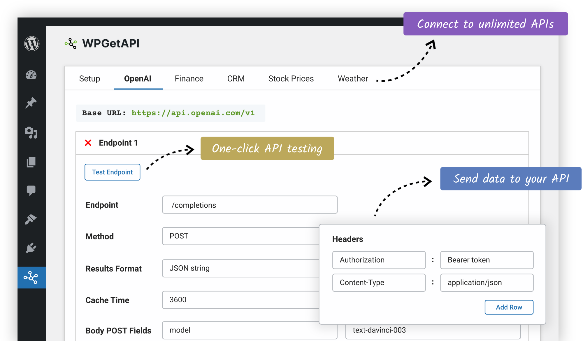 Connect WordPress with external API