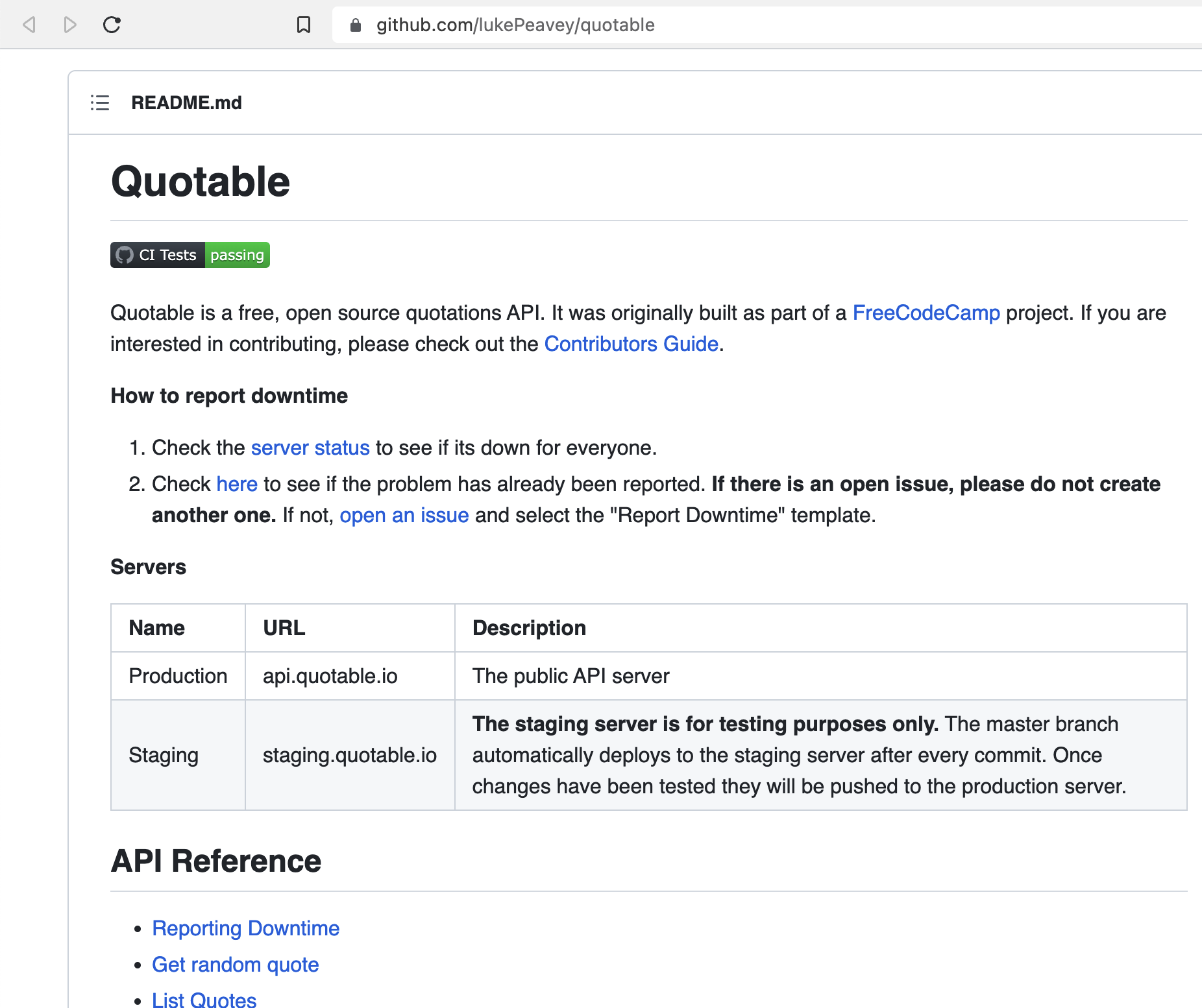 Quotable API