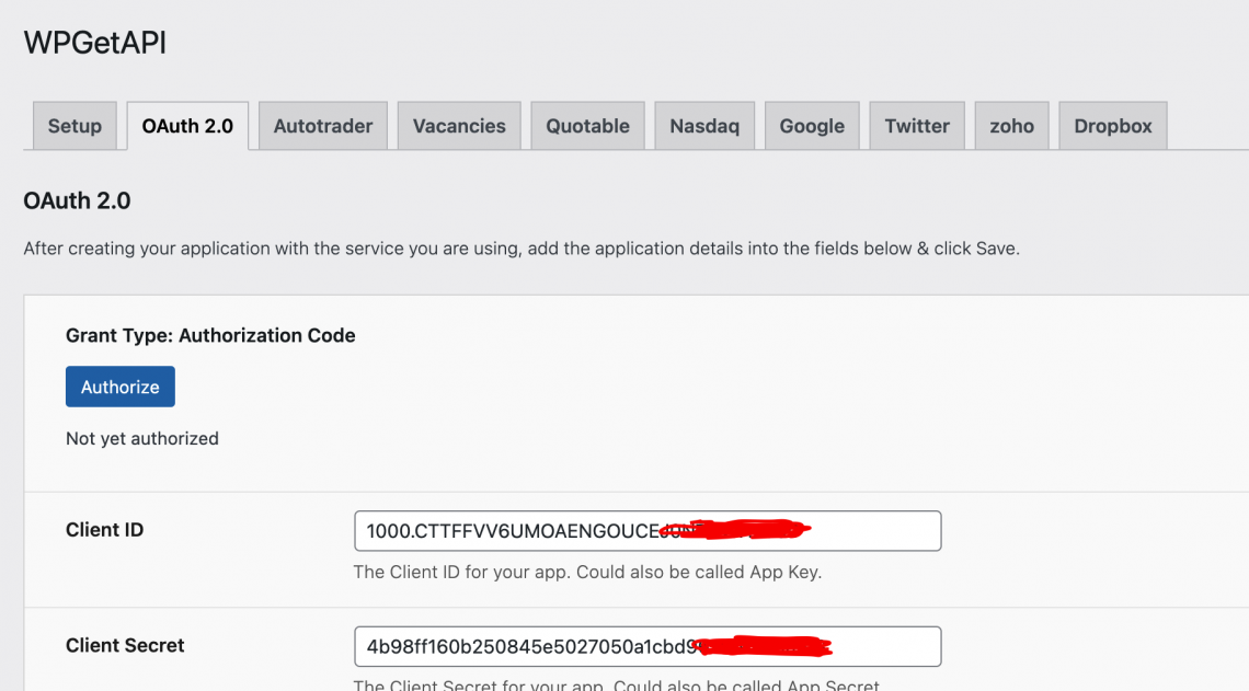 Grant Type - Authorization Code - WPGetAPI