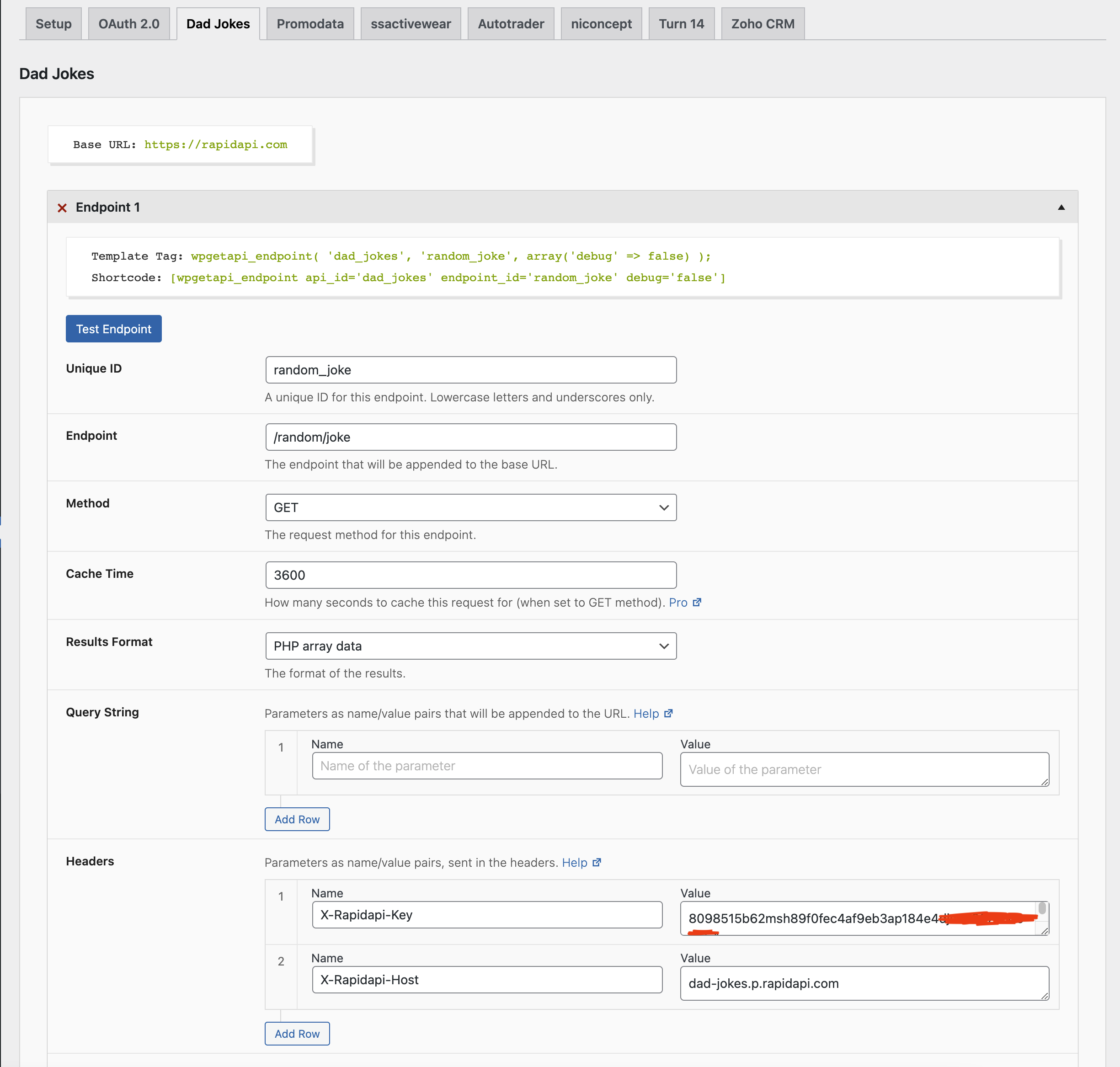 Connect RapidAPI to WordPress - WPGetAPI