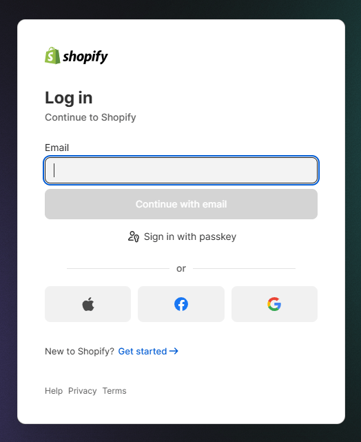shopify auth login